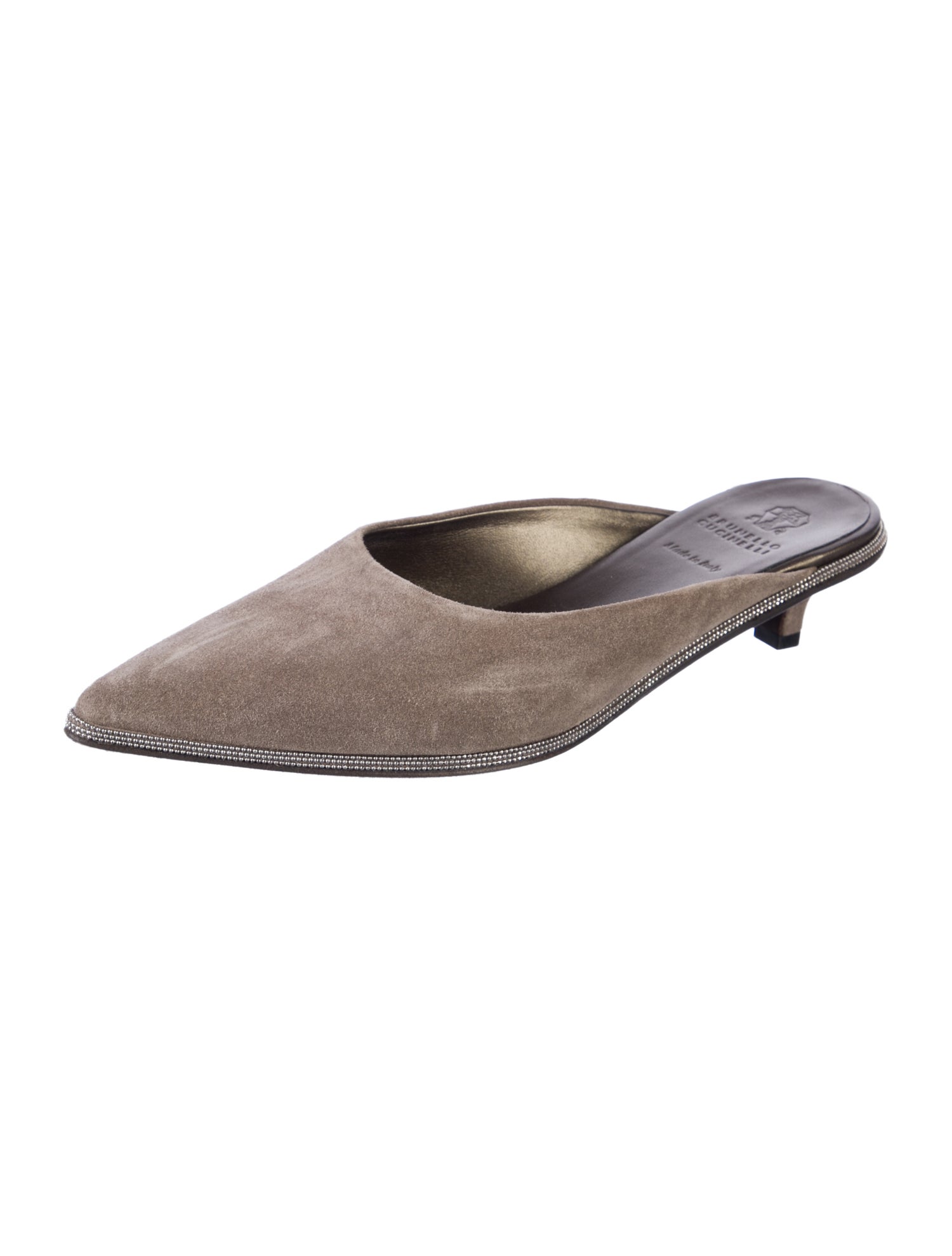 Brunello Cucinelli Monili Suede Mules